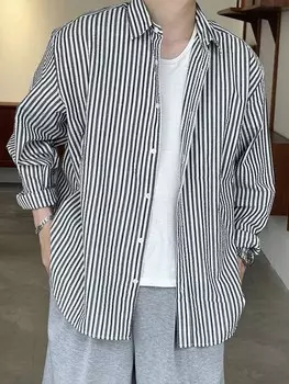 Мужская рубашка в полоску, лето/весна Dazy, мультиколор