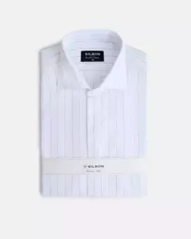 Мужская рубашка в широкую белую полоску Silbon, белый