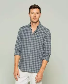 Мужская рубашка в зеленую клетку классического кроя Scotta 1985, зеленый