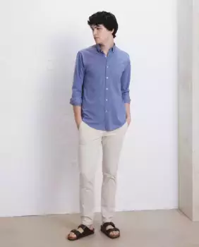 Мужская рубашка жаккардового трикотажа Easy Wear, светло-голубой