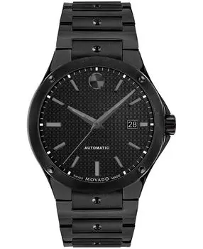 Мужская S.E. Автоматические швейцарские часы Auto Black с физическим осаждением из паровой фазы (PVD), 41 мм Movado