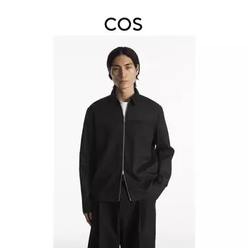 Мужская саржевая куртка Cos на молнии, черный