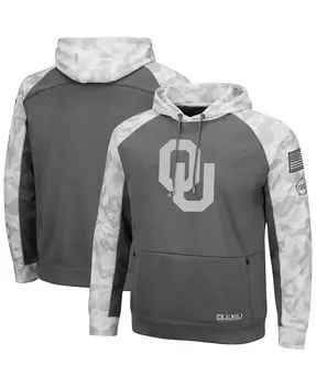 Мужская серая, арктический камуфляж oklahoma sooners oht тональная толстовка с капюшоном реглан в стиле милитари Colosseum, мульти
