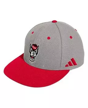 Мужская серая бейсбольная кепка NC State Wolfpack для поля Adidas, серый
