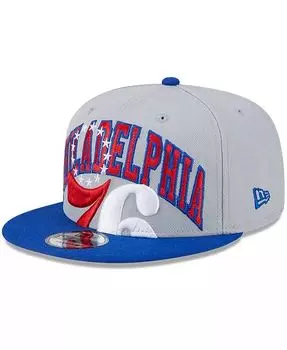 Мужская серая двухцветная бейсболка Royal Philadelphia 76ers Tip-Off 9FIFTY Snapback New Era, серый