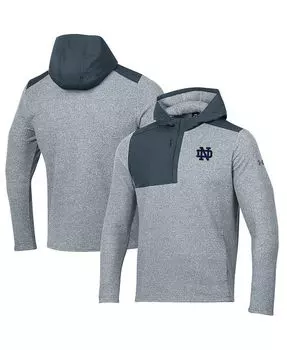 Мужская серая флисовая куртка с капюшоном Notre Dame Fighting Irish Survivor и молнией четверть Under Armour, серый