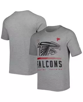 Мужская серая футболка atlanta falcons combine authentic red zone с меланжевым покрытием New Era, мульти