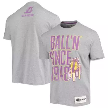 Мужская серая футболка BALL'N Heathered Los Angeles Lakers с 1948 года