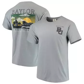 Мужская серая футболка Baylor Bears Team Comfort Colors Campus Scenery