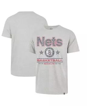 Мужская серая футболка Brooklyn Nets 2021/22 City Edition Elements '47 Franklin '47 Brand, серый