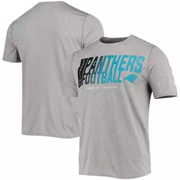 Мужская серая футболка Carolina Panthers с принтом «Аутентичная игра» New Era