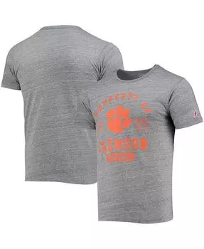 Мужская серая футболка Clemson Tigers Hail Mary Football Victory Falls Tri-Blend League Collegiate Wear, серый