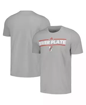 Мужская серая футболка Club Atletico River Plate Lockup Adidas, серый