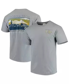 Мужская серая футболка Georgia Tech Yellow Jackets Team Comfort Colors Campus Scenery Image One