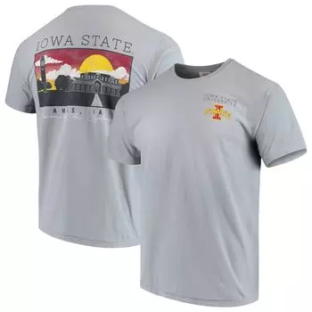 Мужская серая футболка Iowa State Cyclones Team Comfort Colors Campus Scenery