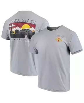 Мужская серая футболка Iowa State Cyclones Team Comfort Colors Campus Scenery Image One, серый