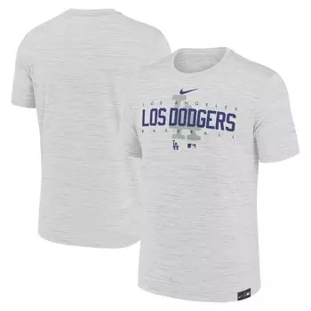 Мужская серая футболка Los Angeles Dodgers City Connect Velocity Practice Performance Nike
