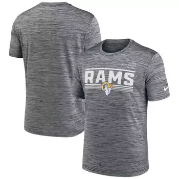 Мужская серая футболка Los Angeles Rams Yardline Velocity Performance Nike