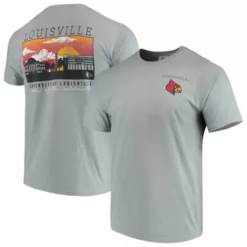 Мужская серая футболка Louisville Cardinals Team Comfort Colors Campus Scenery