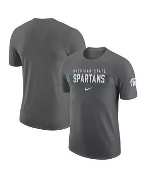 Мужская серая футболка Michigan State Spartans Campus Gametime Nike, серый