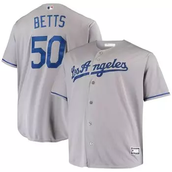 Мужская серая футболка Mookie Betts Los Angeles Dodgers Big & Tall Replica Player