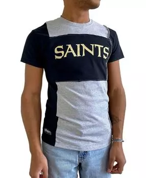Мужская серая футболка new orleans saints с разрезом меланжевого цвета Refried Apparel, мульти