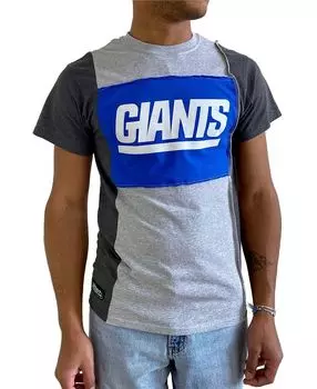 Мужская серая футболка new york giants с разрезом меланжевого цвета Refried Apparel, мульти