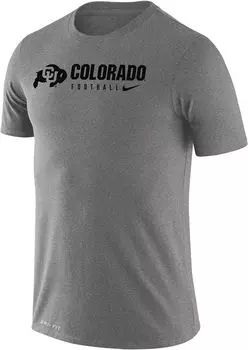Мужская серая футболка Nike Colorado Buffaloes Dri-FIT Legend Football Team Issue