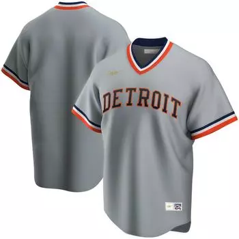 Мужская серая футболка Nike Detroit Tigers Road Cooperstown Collection Team