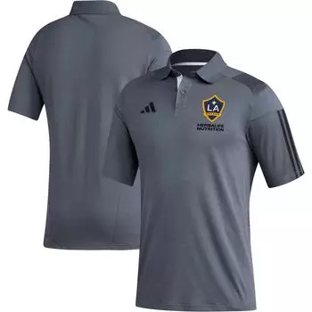 Мужская серая футболка-поло для тренировок LA Galaxy 2023 adidas