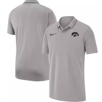 Мужская серая футболка-поло Iowa Hawkeyes 2023 Coaches Performance Nike