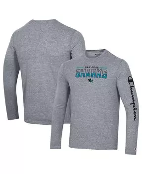 Мужская серая футболка с длинными рукавами San Jose Sharks Tri-Blend Champion