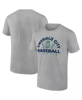 Мужская серая футболка с фирменным рисунком Seattle Mariners Iconic Go for Two Fanatics, серый