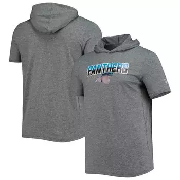 Мужская серая футболка с капюшоном с начесом Carolina Panthers Team New Era