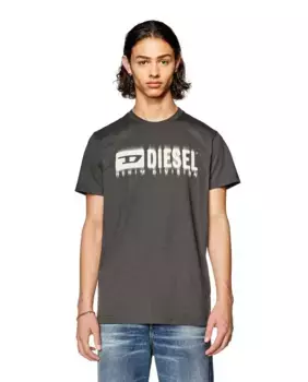 Мужская серая футболка с короткими рукавами Diesel, серый