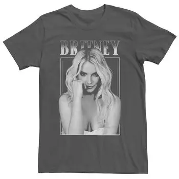 Мужская серая футболка с логотипом и вставкой с портретом Britney Spears Licensed Character