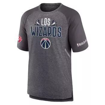 Мужская серая футболка с логотипом Washington Wizards 2022 Noches Ene-Be-A Core Shooting реглан Fanatics