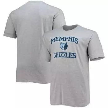 Мужская серая футболка с меланжем Memphis Grizzlies Big & Tall Heart & Soul