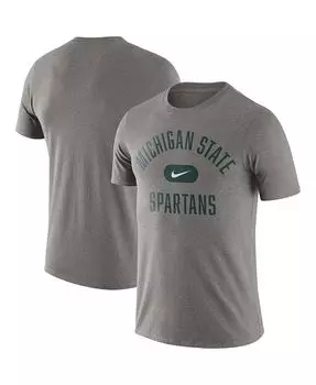 Мужская серая футболка с принтом Michigan State Spartans Team Arch Nike, серый