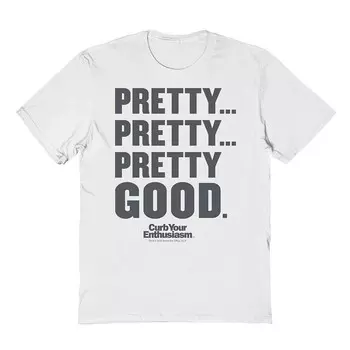 Мужская серая футболка с рисунком Pretty Pretty Pretty Good Curb Your Enthusiasm Licensed Character, белый
