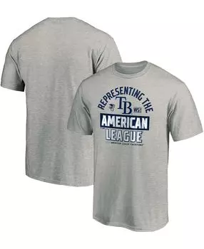 Мужская серая футболка tampa bay rays 2020 american league champions locker room Fanatics, серый