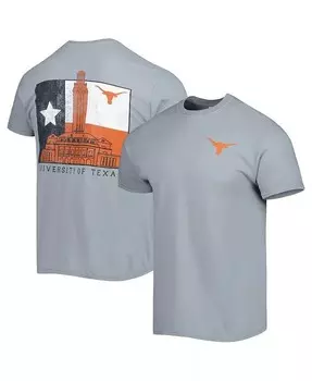Мужская серая футболка Texas Longhorns Hyperlocal Flag Image One, серый