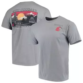 Мужская серая футболка Washington State Cougars Team Comfort Colors Campus Scenery