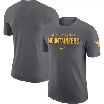 Мужская серая футболка West Virginia Mountaineers Campus Gametime Nike