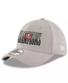 Мужская серая гибкая кепка Tampa Bay Buccaneers Super Bowl LV Champions Conquer 39THIRTY New Era