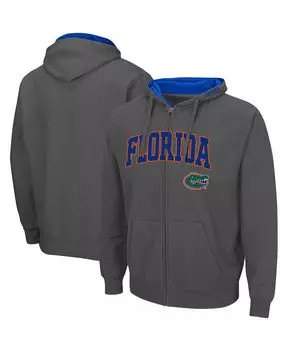 Мужская серая худи florida gators arch and logo 3.0 с молнией во всю длину Colosseum, серый