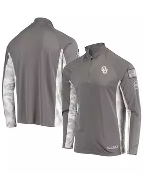 Мужская серая и камуфляжная куртка oklahoma sooners oht в стиле милитари appreciation swoop с молнией на четверть Colosseum, мульти