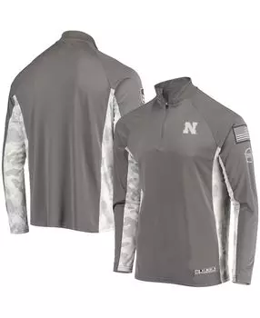 Мужская серая, камуфляжная куртка nebraska huskers oht в стиле милитари appreciation swoop с молнией на четверть Colosseum, мульти