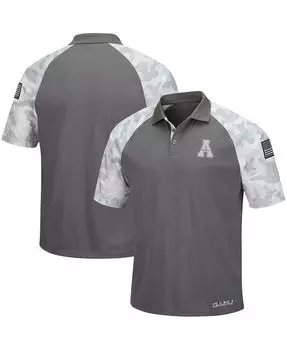 Мужская серая, камуфляжная рубашка-поло appalachian state mountaineers oht в стиле милитари appreciation raglan zoomie polo shirt Colosseum, мульти