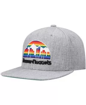 Мужская серая кепка Denver Nuggets Hardwood Classics Team 2.0 Snapback с оттенком серого цвета Mitchell & Ness